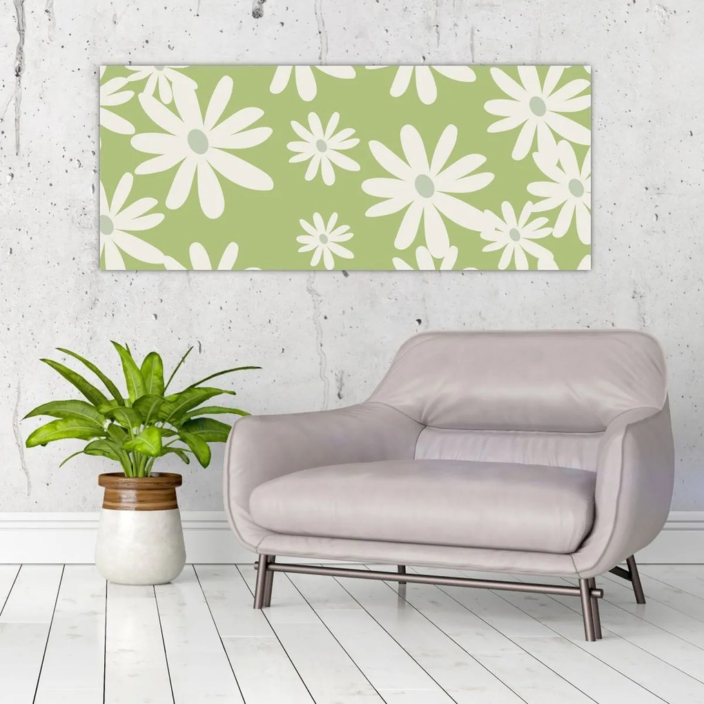 Tablou - Hippies, flori verzi N⁰1 (120x50 cm)