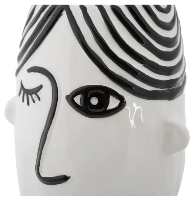 Vază din porțelan Mauro Ferretti Face, alb - negru