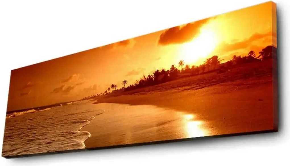 Tablou 3090IACT-38, galben, panza, cu iluminare LED, 90x30 cm
