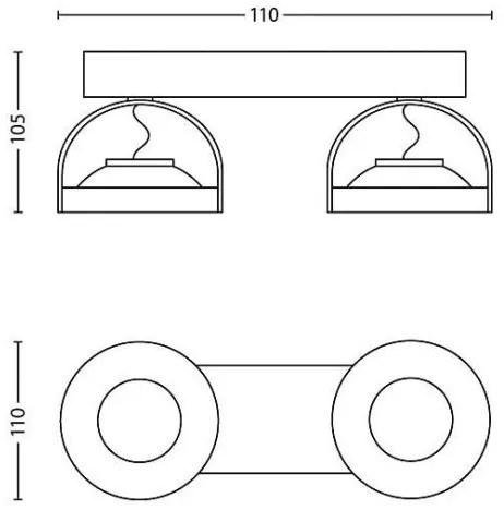 Spot LED dimabil Philips 53312/17/16 MYLIVING SPUR 2xLED/4,5W/230V