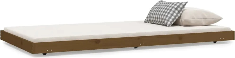 vidaXL Cadru de pat, maro miere, 80x200 cm, lemn masiv de pin
