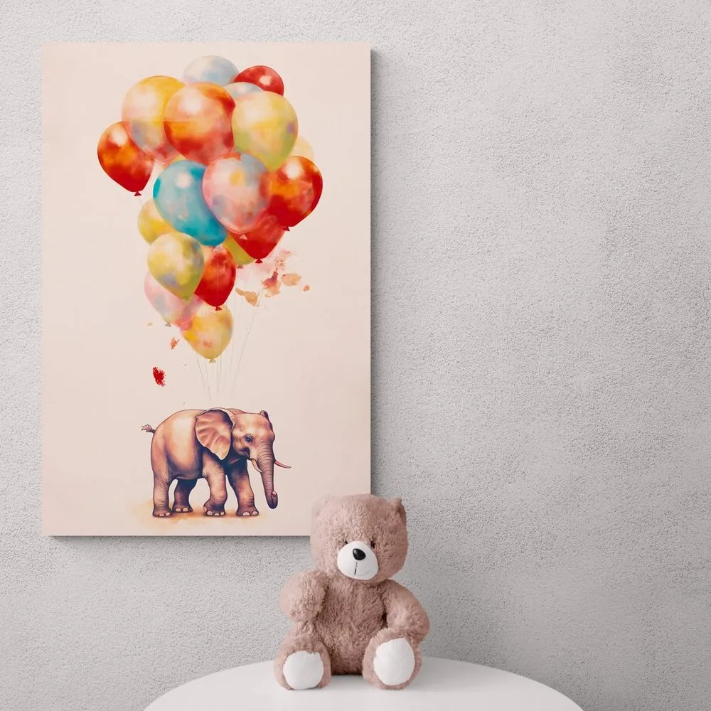 Tablou elefant visător cu baloane