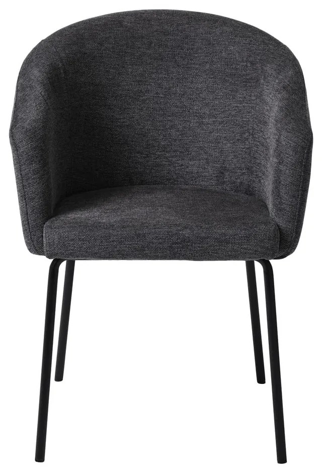 Scaun de sufragerie gri închis cu cotiere tapițat Easton – Unique Furniture