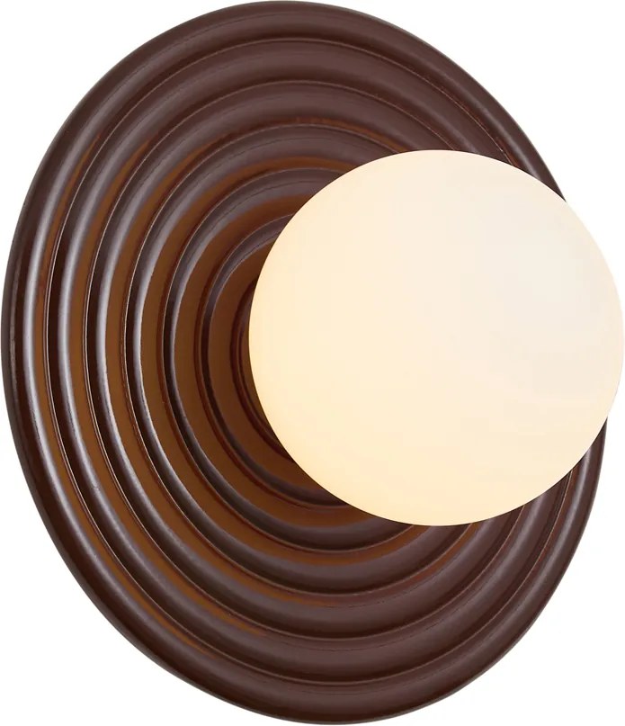 Lampă de perete retro Maro cu opal rotund de 20cm IP44 - Lila