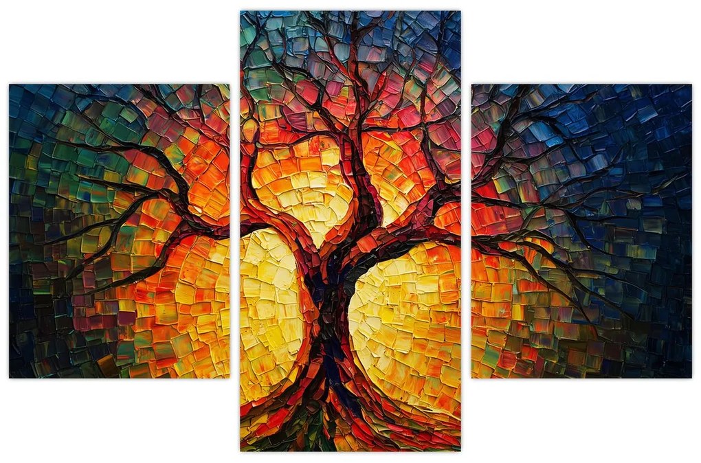 Tablou - Arborele vieții în mozaic (90x60 cm)