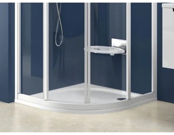 Ravak XA237711010 - Tavă de duș ELIPSO în formă de sfert de cerc 90x90 cm, albă