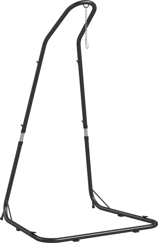 Outsunny Suport pentru fotoliu suspendat Cadru pentru fotoliu suspendat Suport pentru fotoliu suspendat, 133 cm x 116 cm x 195/230 cm, Negru | Aosom Romania