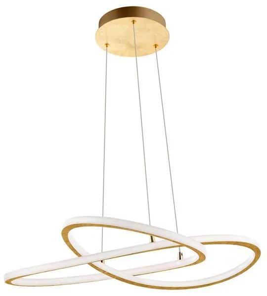 Lustra LED design modern Treccia, auriu