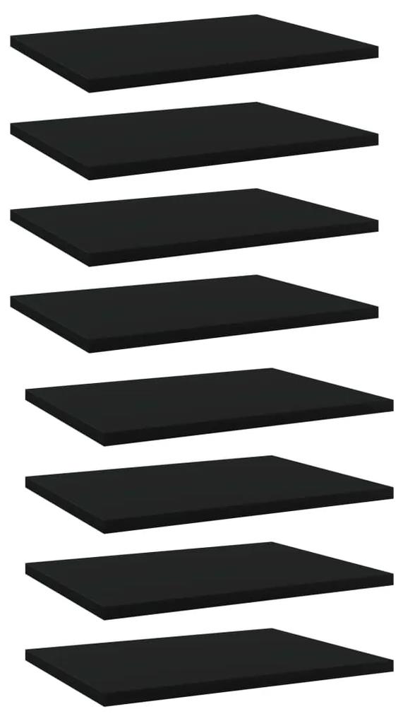 Placi pentru biblioteca, 8 buc., negru, 40 x 30 x 1,5 cm, PAL 8, Negru, 40 x 30 x 1.5 cm