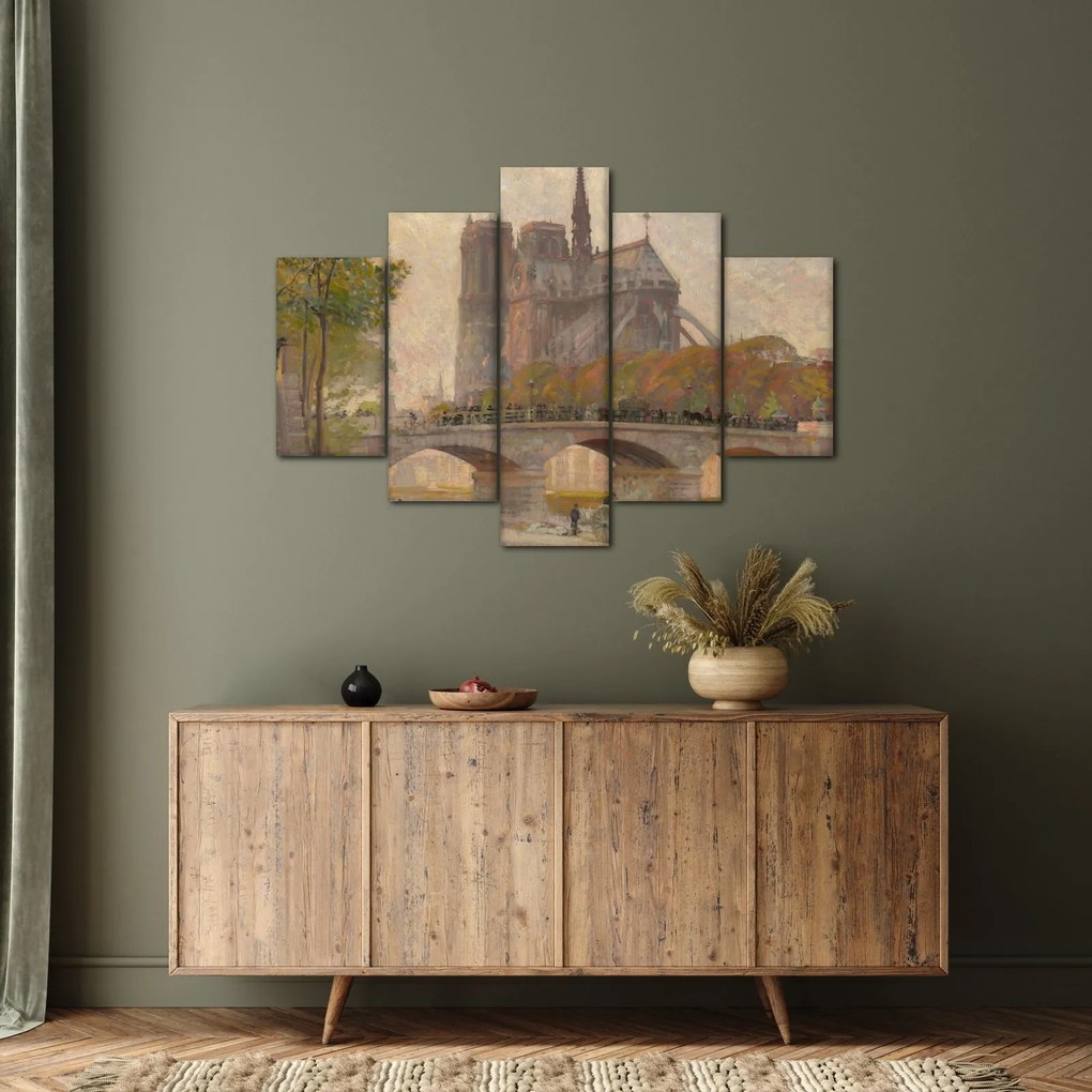 Tablou - Robert William Vonnoh, Notre Dame de Paris, reproducere (150x105 cm)