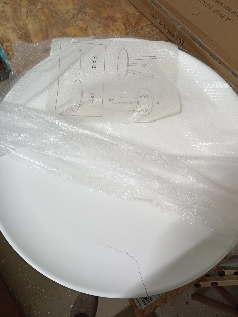 Reducere Masuta de cafea ISLAND Ø 54 cm, alb II. calitate