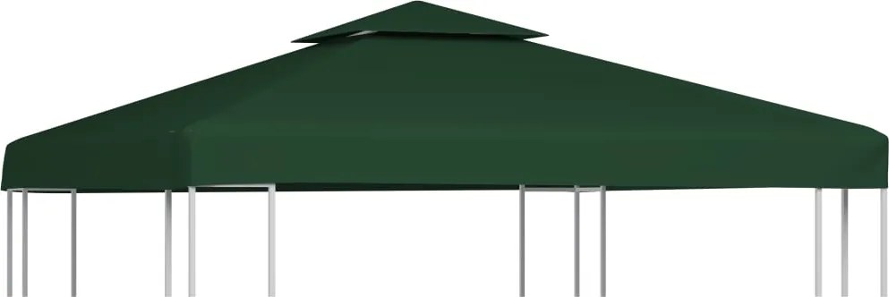 vidaXL Copertină rezervă acoperiș pavililion, verde, 3x3 m, 310 g/m²