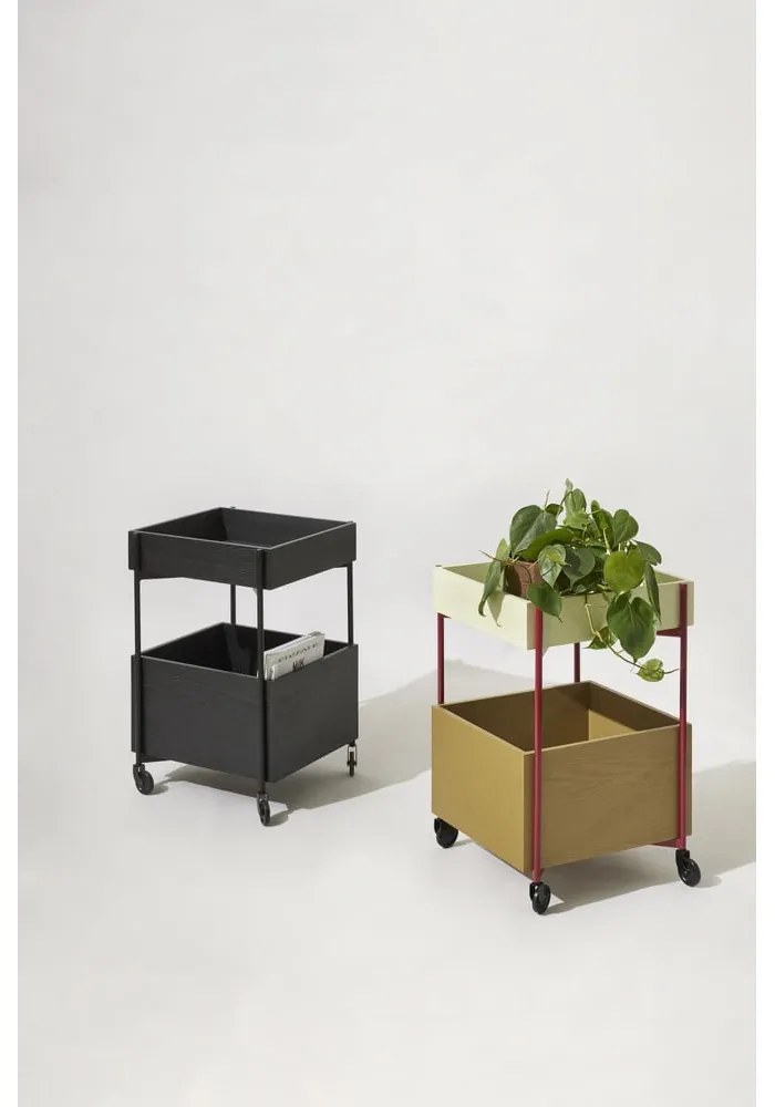 Cărucior din lemn de frasin pe roți 42x37 cm Fresh - Hübsch