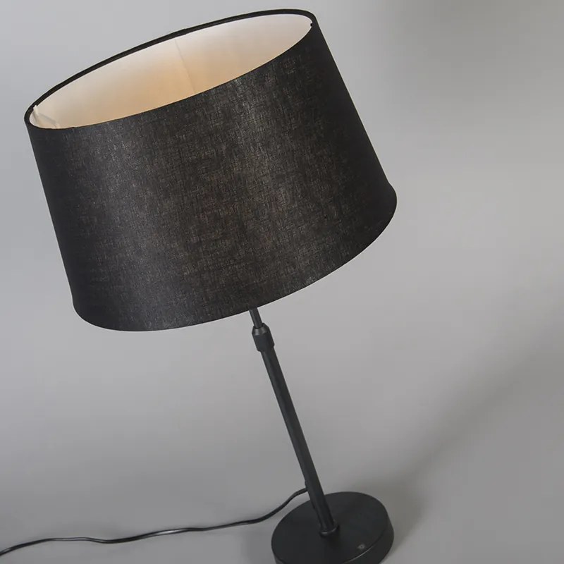 Lampă de masă neagră cu abajur negru 35 cm reglabil - Parte