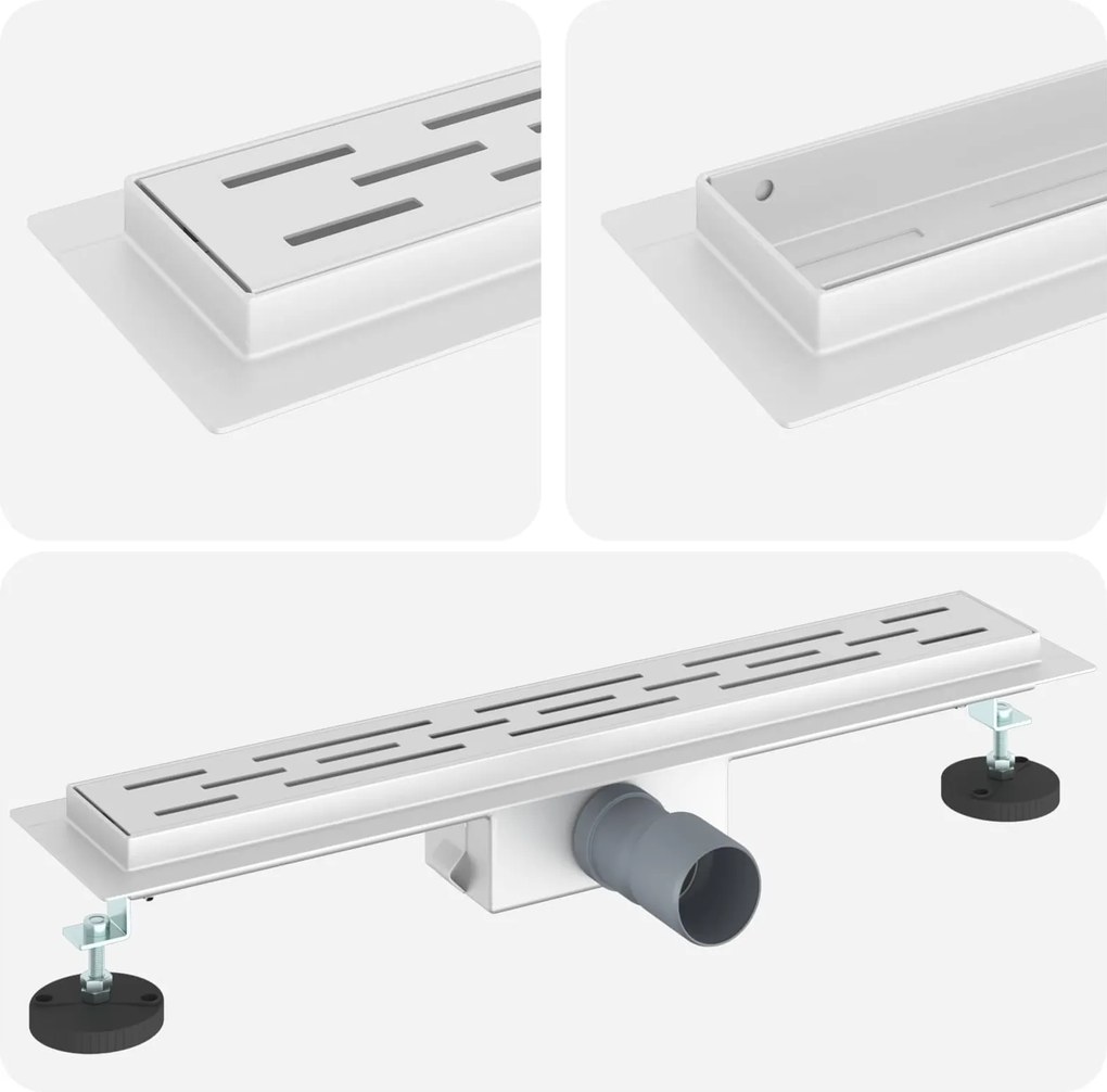 vidaXL Drenaj pentru duș cu design pe linie Argintiu 50 cm