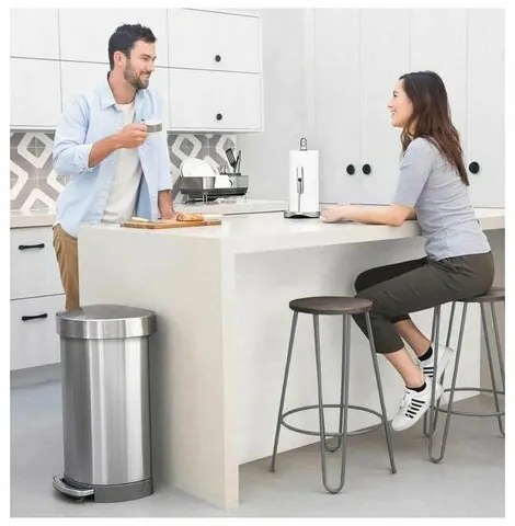 Simplehuman Coș de gunoi cu pedală 45 l, oțel mat