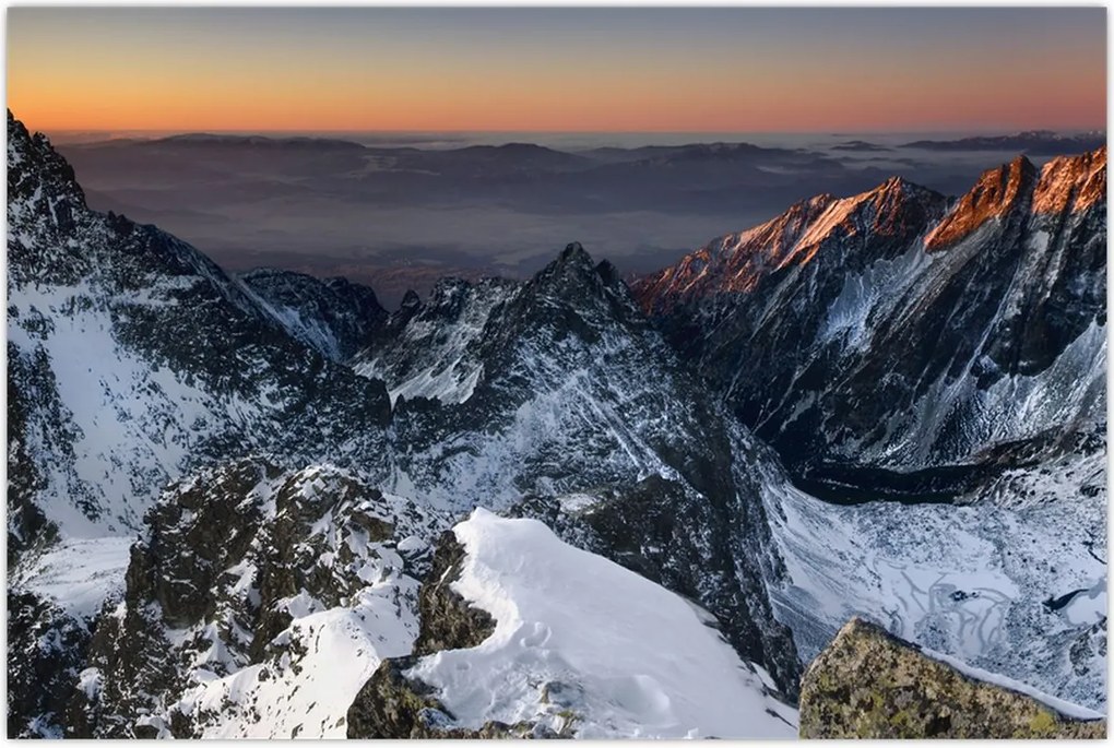Tablou - Răsărit de soare în munți (90x60 cm)