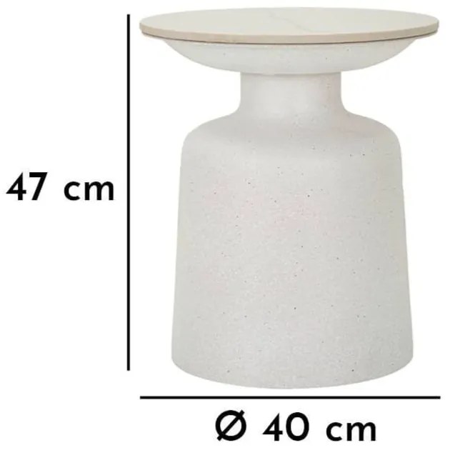 Măsuță auxiliară rotundă cu blat ceramic ø 40 cm Fush – Mauro Ferretti