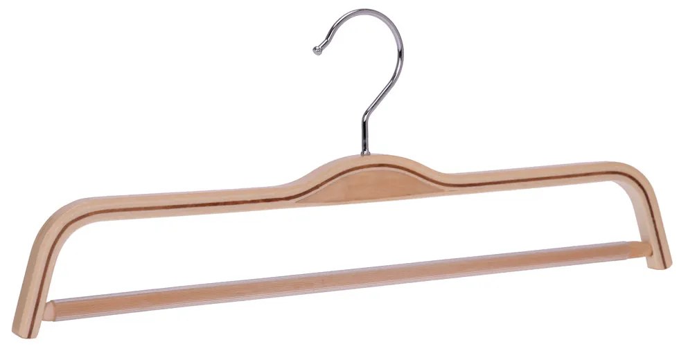 Umeras din lemn cu bara pentru pantaloni, UnicUtil, Natur, UUUM55
