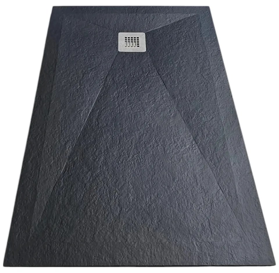 Cadita Dus Rectangulara HouseXL StoneCore Premium 120x80 cm / 140x80 cm, Compozit Granit, Sifon Metalic Inclus (Culoare: Alb, Dimensiune: 140x80 cm)