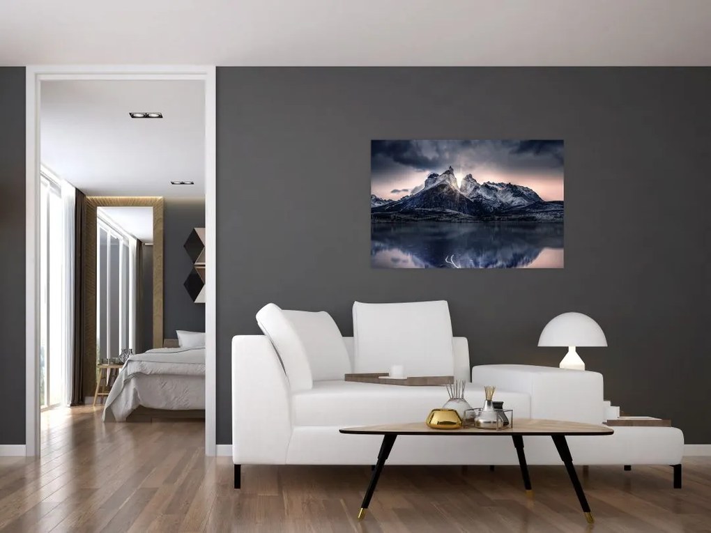 Tablou lacul cu munte (90x60 cm)
