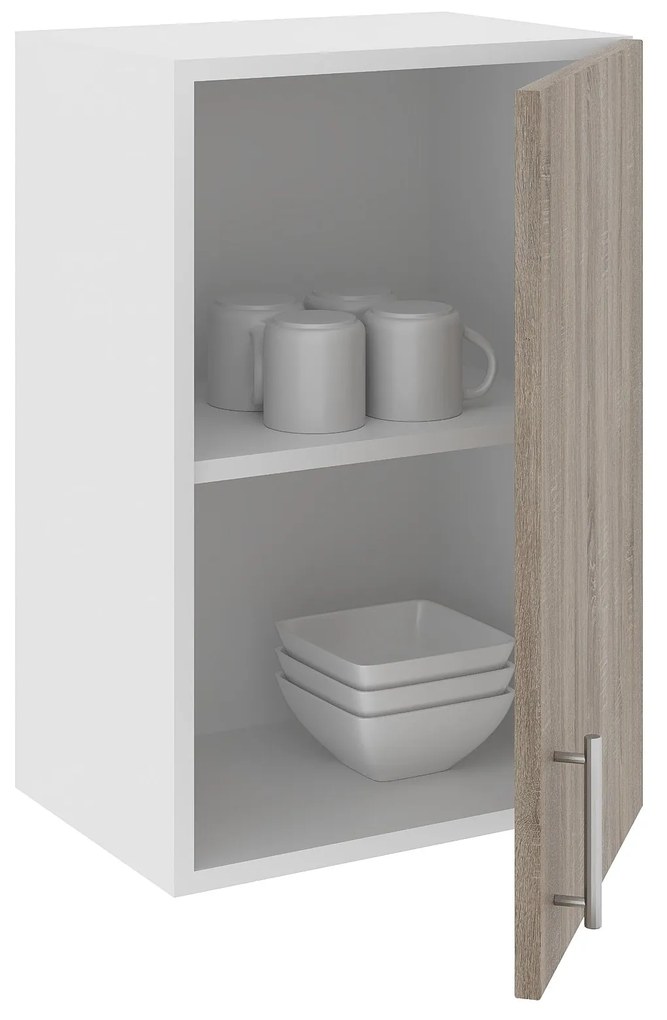 Corp Superior Karo, 1 Usa, Stejar Sonoma Inchis/Alb, 40 x 30 x 60 cm