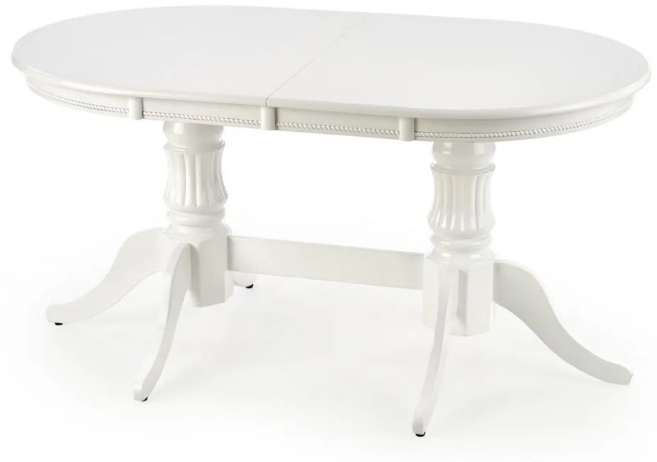 Set masa extensibila Joseph L150-190 cm + 4 scaune Barock gri/alb