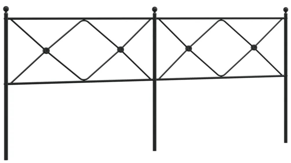 376539 vidaXL Tăblie de pat metalică, negru, 193 cm