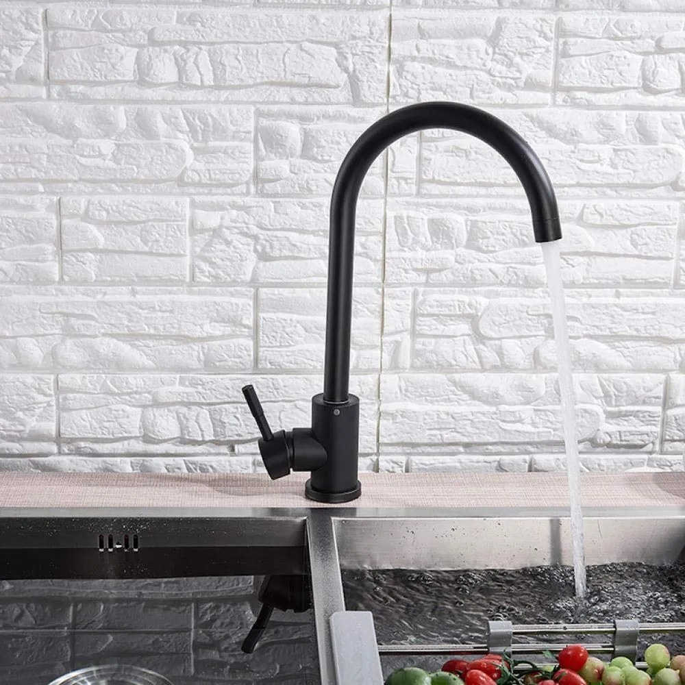 Baterie de Bucătărie Negru, Model HS001 – Design Modern și Durabil pentru Bucătăria Ta