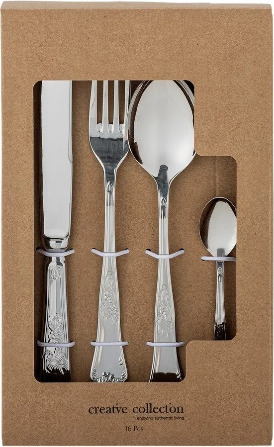 Tacâmuri argintii din oțel inoxidabil 16 buc. Tilly – Bloomingville