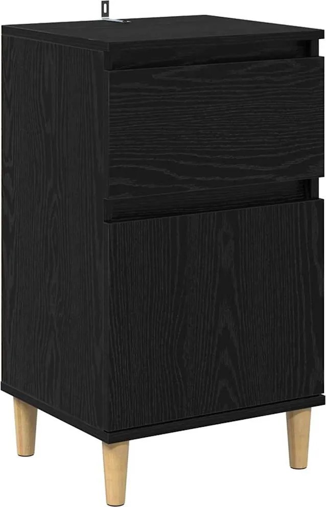 vidaXL Dulap de noapte Stejar Negru 40 x 35 x 70 cm Lemn compozit