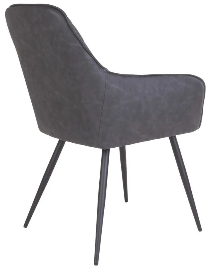 Set de scaune de sufragerie gri închis cu cotiere 2 buc. tapițat Harbo – House Nordic