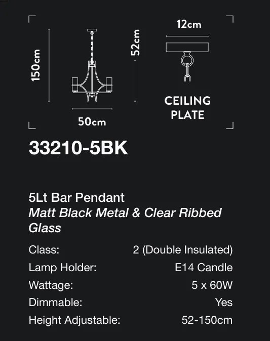 Candelabru modern cu 5 brate Belle