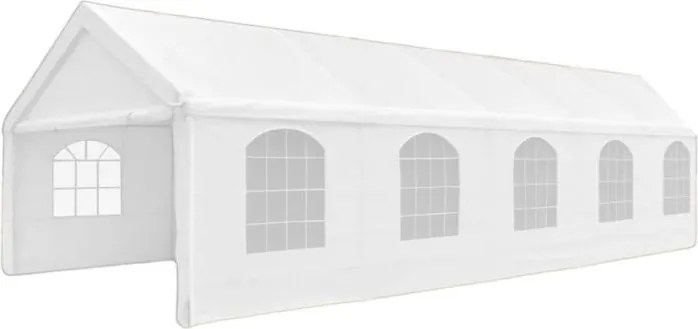 Cort de grădină mare alb 5×10 m - impermeabil, închidere