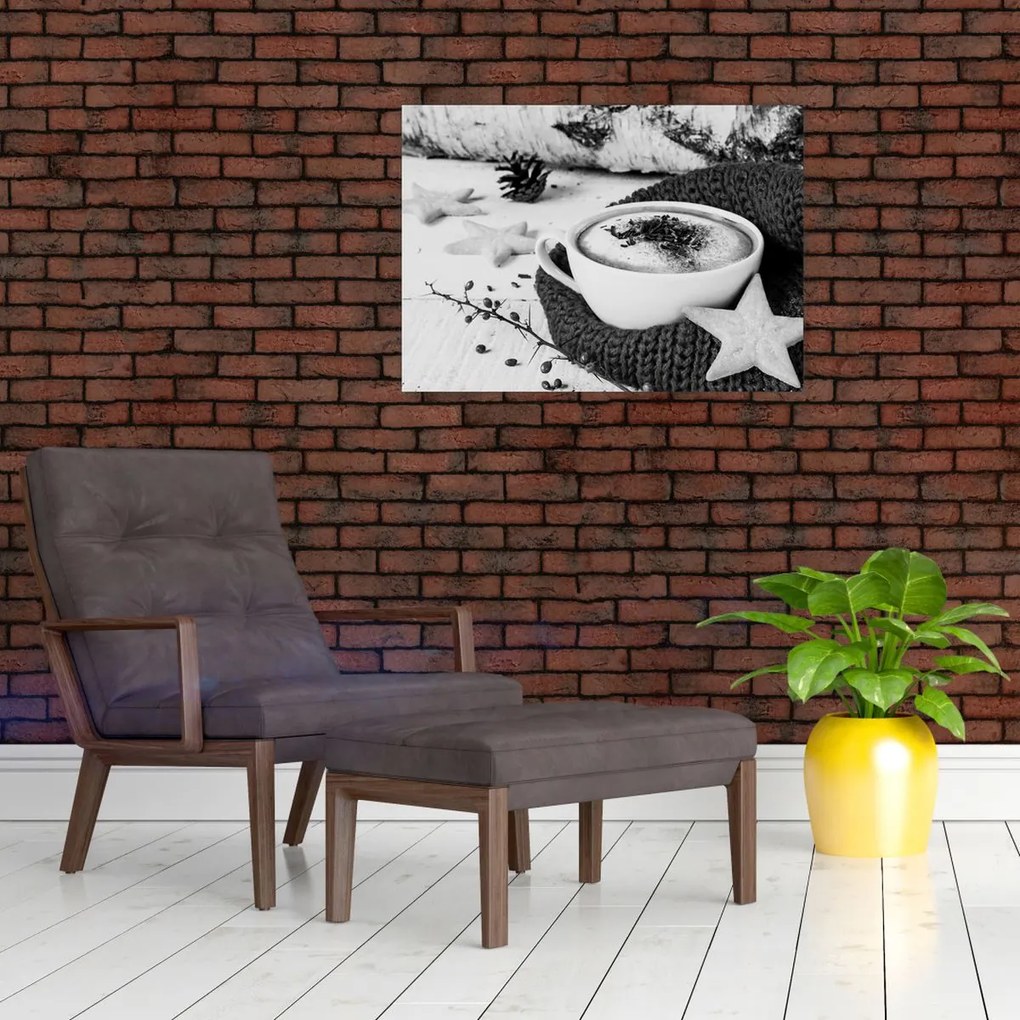 Tablou pe sticlă - Cappuccino de iarnă (70x50 cm)