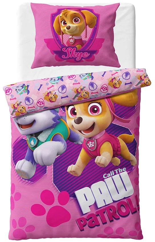 Carbotex Lenjerie de pat din microfibră Paw PatrolSalvatoarele curajoase, 140 x 200 cm, 70 x 90 cm