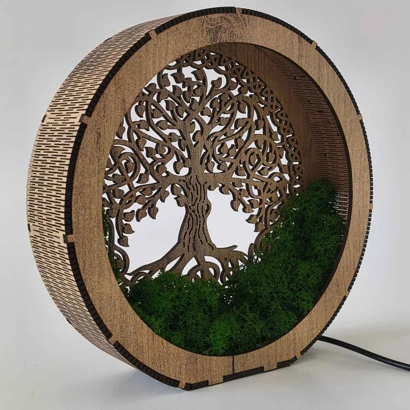 SENTOP | Lampă de masă Arborele Vieții cu mușchi | ZIVENA