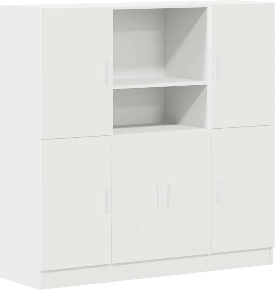 vidaXL Set dulap de bucătărie din 3 piese Lemn prelucrat alb