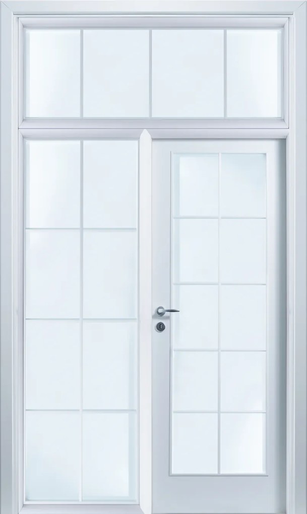 Usa de interior cu luminator cu geam si supra lumina 250 - 500 mm, 800, 1050 - 1300 x 2080, 250 - 1000, Gri Antracit, Clara
