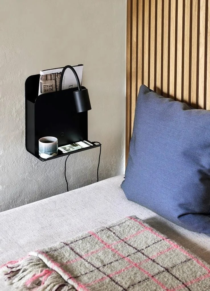 Aplica de perete, mufa USB, design modern ROOMI negru 2112551003 NL