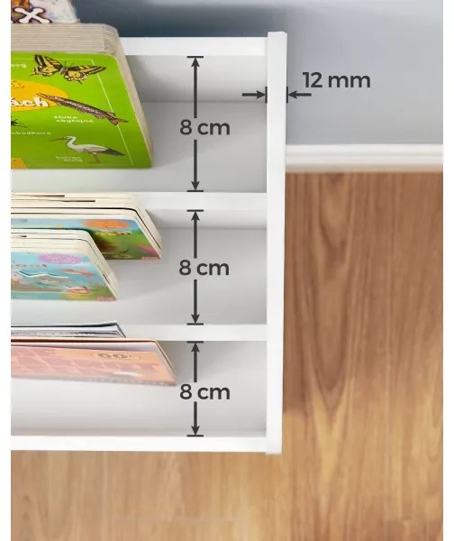 Bibliotecă pentru copii ANET albă cu sertar