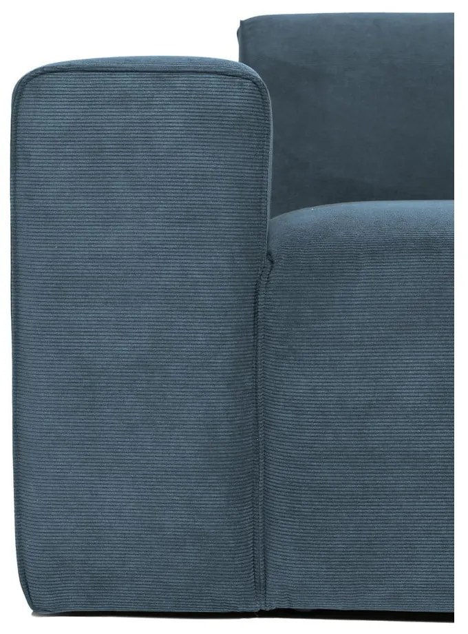 Modul pentru canapea albastru cu tapițerie din catifea reiată (cu colț pe partea stângă ) Sting – Scandic