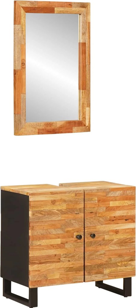 vidaXL Seturi de baie cu depozitare 2 pcs natural Lemn de mango solid