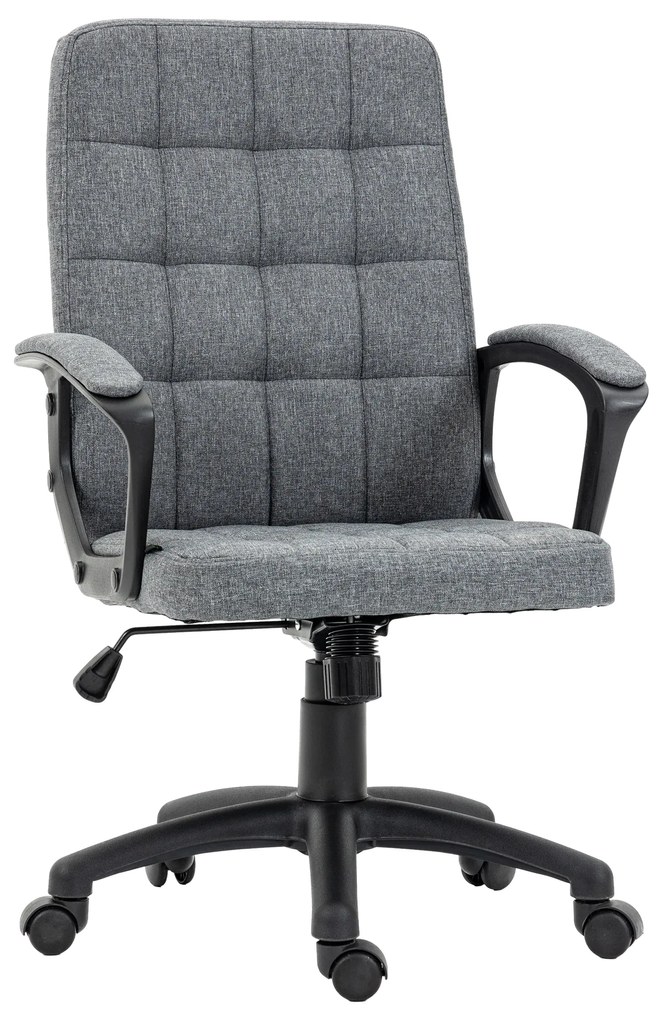 Vinsetto Scaun de Birou Rotativ cu Înălțime Reglabilă și Brațe Stil Modern 59x63x96-105,5 cm Gri Închis | Aosom Romania