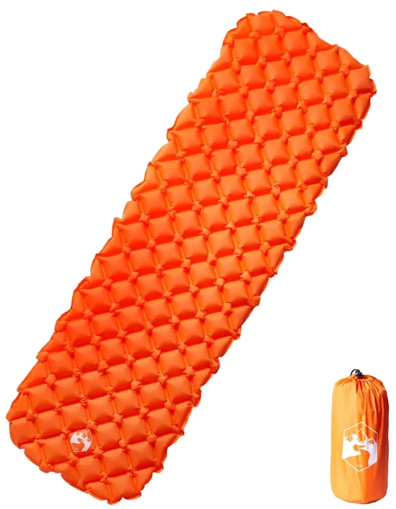 vidaXL Saltea gonflabilă de camping, 1 persoană portocaliu 190x58x6 cm