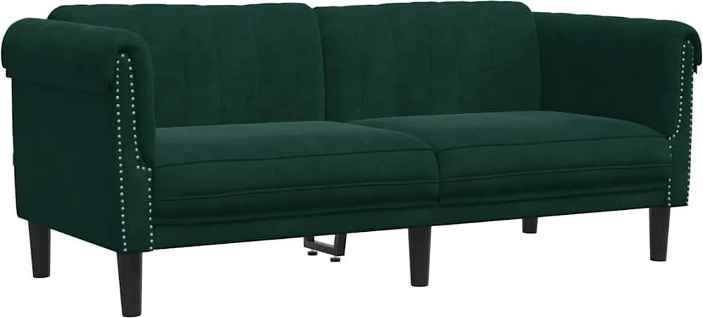 vidaXL Canapea cu 2 locuri, verde închis, catifea