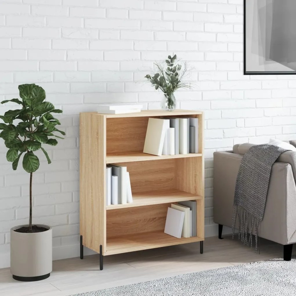 vidaXL Dulap cu rafturi, stejar sonoma, 69,5x32,5x90 cm, lemn compozit