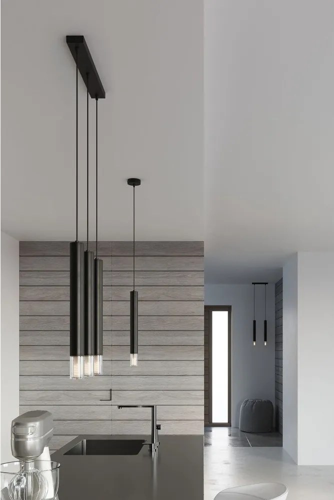 Lustră neagră din metal ø 8 cm Vittoria – Sollux