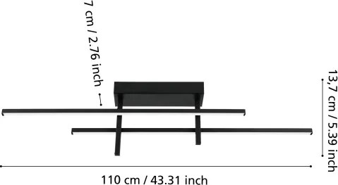 Eglo 901884 - Plafonieră LED TREPILIANO LED/20W/230V, negru