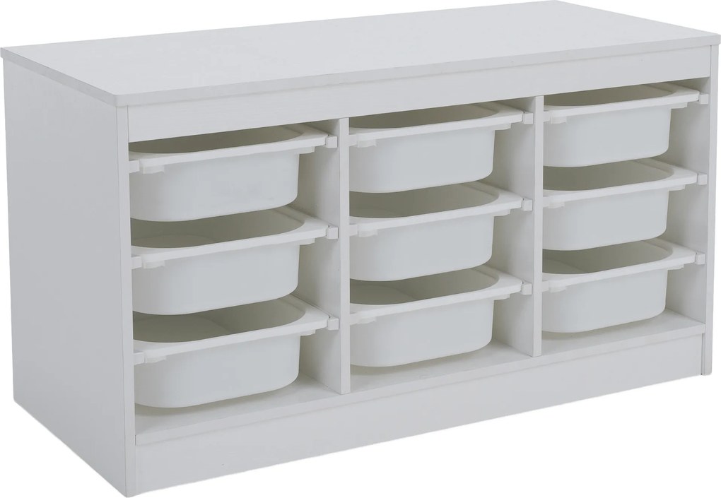 Organizator cu cutii de depozitare, alb, TRIMAL